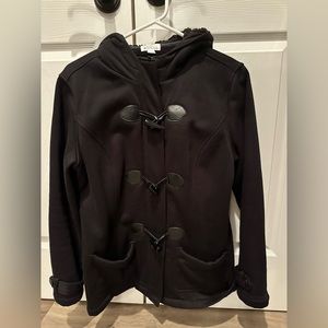 Black Hooded Fleece Jacketed